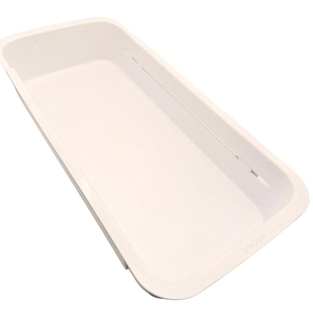 YouCopia Expandable Drawer Organizer Tray White Speckled Home Storage Utensil